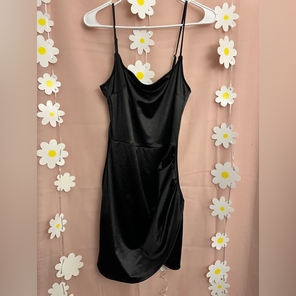 Blue Blush Black Bodycon Dress